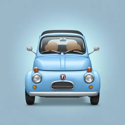 Make an emoticon of a light blue Fiat Topolino emoji