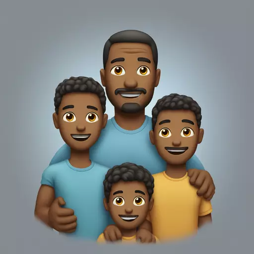 a dad with his two sons  emoji
