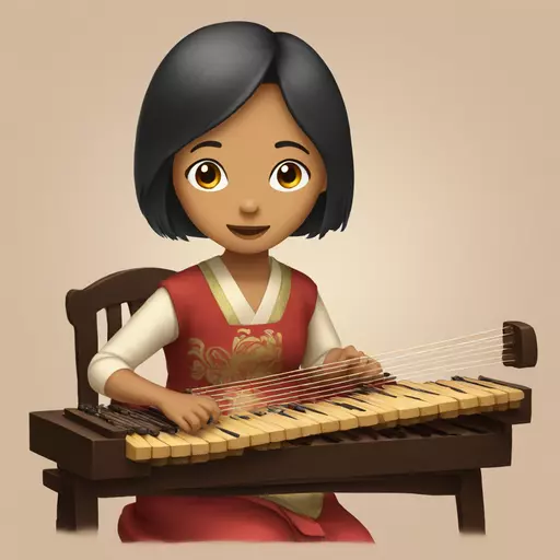 A girl playing the guzheng emoji