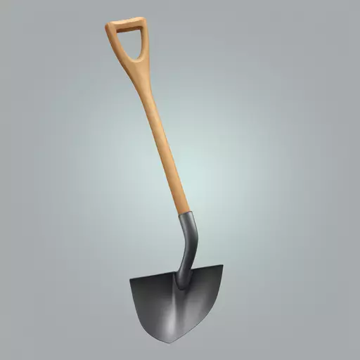 create me an emoji with a hyper-realistic shovel, the handle must be downwards and long, a cross engraved on the handle emoji
