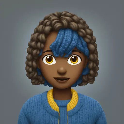 girl in blue and yellow sweater emoji