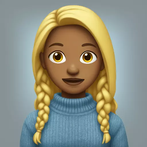 girl in blue and yellow sweater emoji