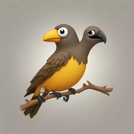 One is broken above the bird  emoji