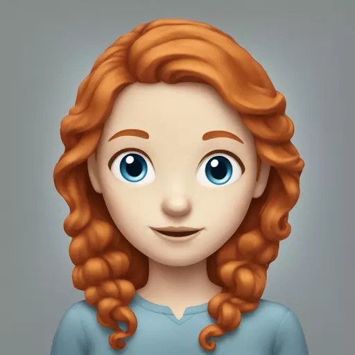 Redhead girl with pale skin and blue eyes emoji