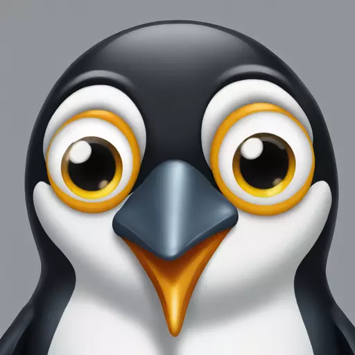 Penguin with big bulging eyes emoji