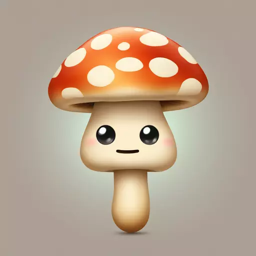 Sweet and cute mushroom with a Custom sign on one hand emoji