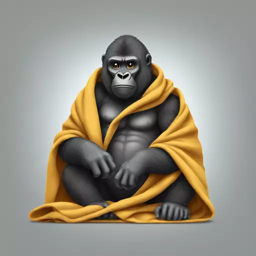 Gorilla holding a blanket emoji