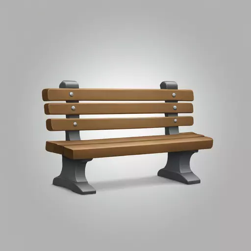 park bench without people emoji