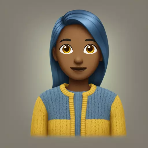 girl in blue and yellow sweater emoji