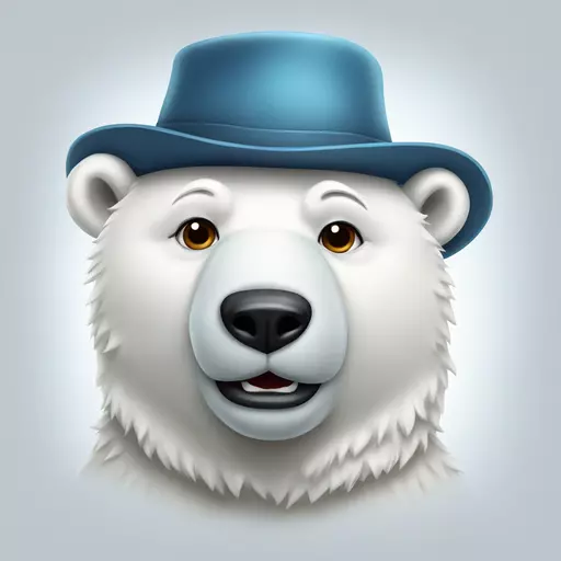 polar bear with hat emoji