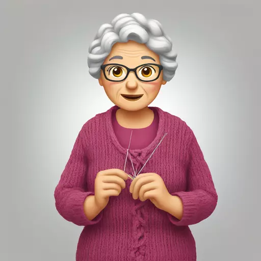 granny knitting emoji