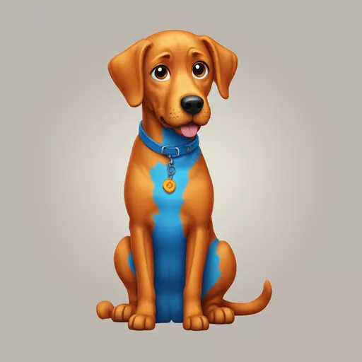 Orange blue dog emoji