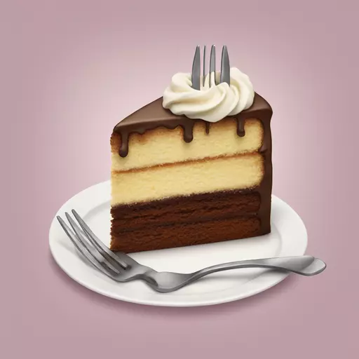 cake, fork emoji