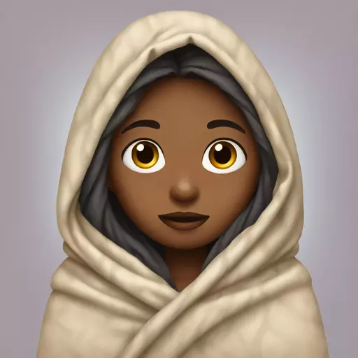 a girl wrapped in a blanket emoji