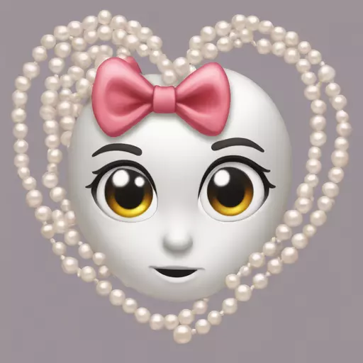Heart wit pearls and bow on kt emoji