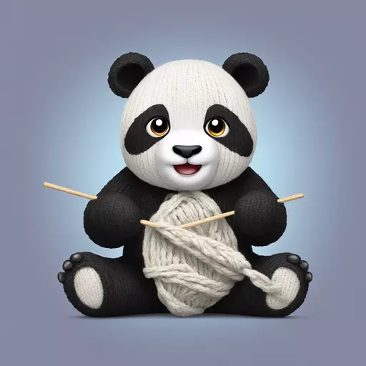 panda knitting emoji