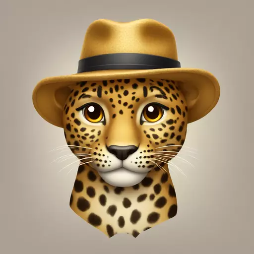 leopard with hat emoji