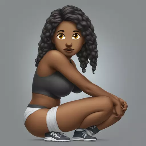 Big booty girl squatting on a face emoji