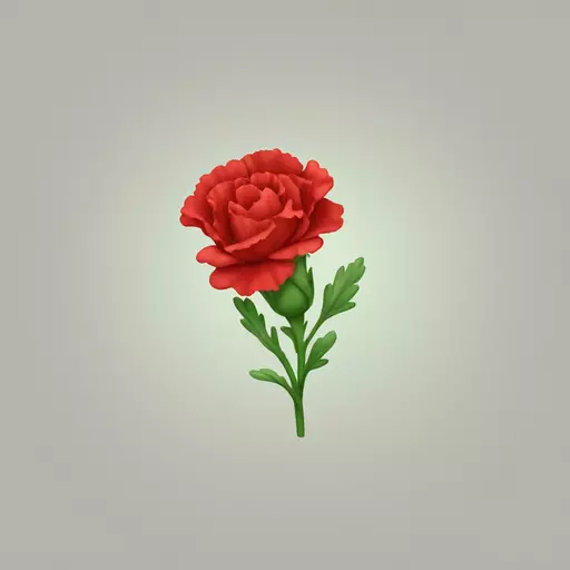 A red carnation emoji