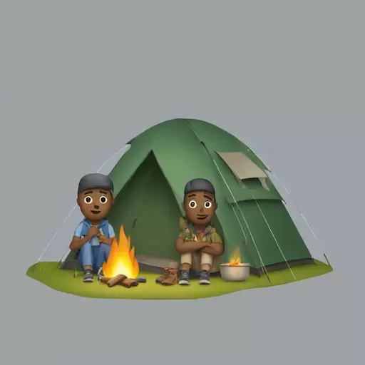 two people and camping emoji