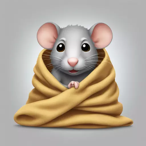 a rat in a blanket emoji