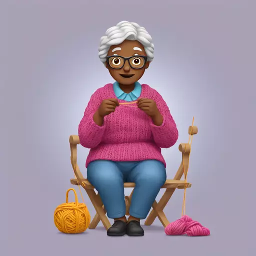 granny knitting emoji