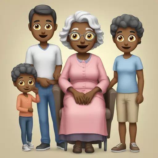 granny with family emoji