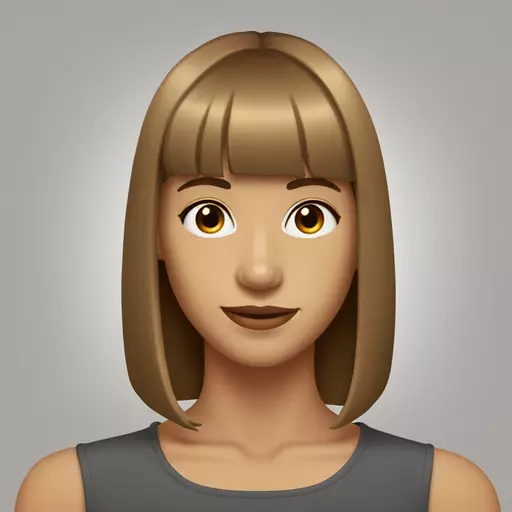 Light brown straight mid length hair to shoulder with bang emoji