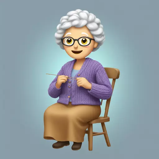 granny knitting emoji
