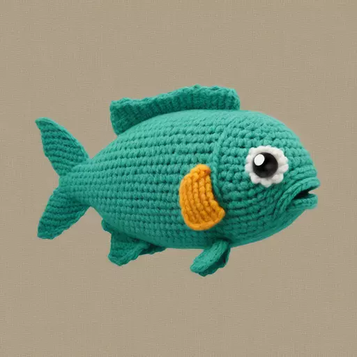 a fish is crochet emoji
