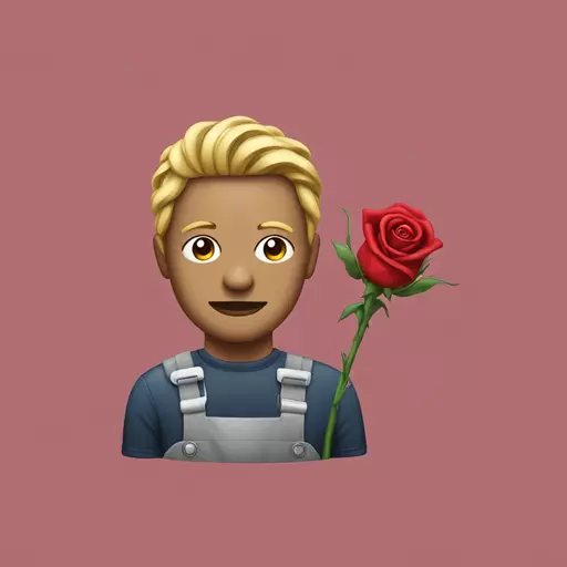 his head turned into rose while the prisoner is cleaning up emoji