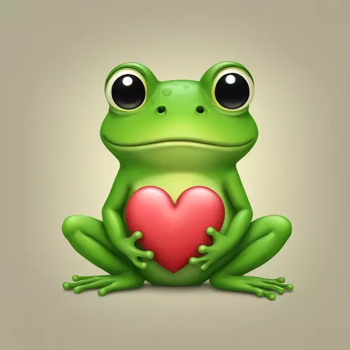 Frog with heart emoji