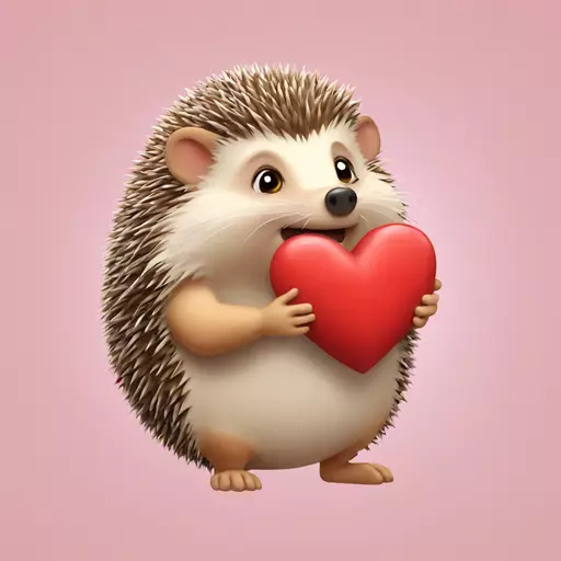 Hedgehog giving a heart-shaped kiss emoji