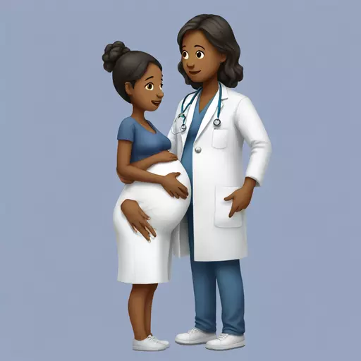 pregnant girl talking to doctor emoji