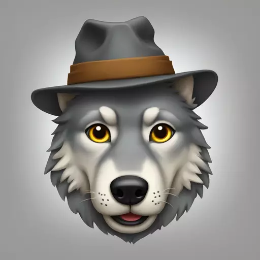 wolf with hat emoji