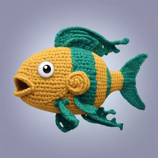 a fish is crochet emoji