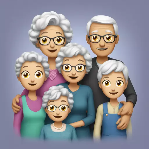 granny with family emoji