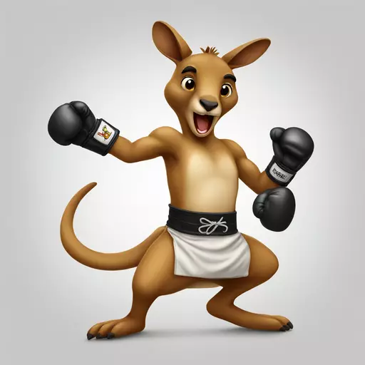 Kangaroo boxing emoji
