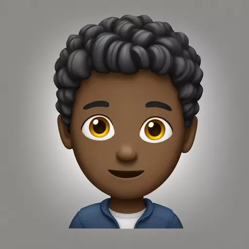 A boy wearing a fion emoji