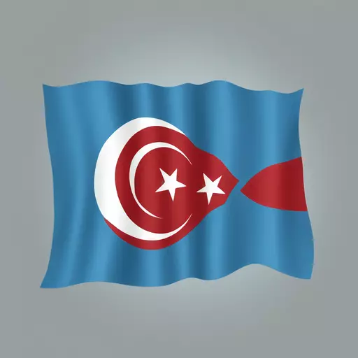 Blue version of the Turkish flag emoji