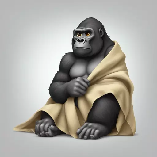 Gorilla holding a blanket emoji