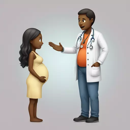 pregnant girl talking to doctor emoji