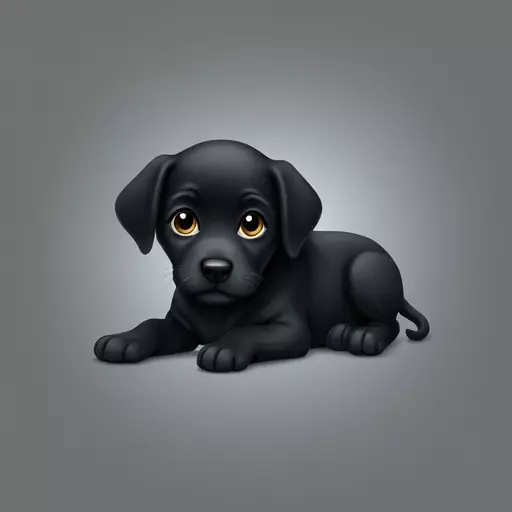 Black puppy emoji