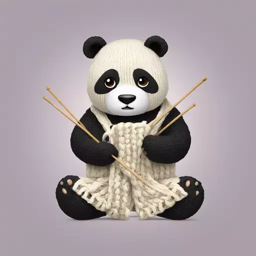 panda knitting emoji