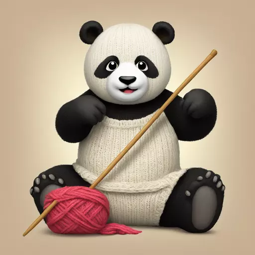 panda knitting emoji