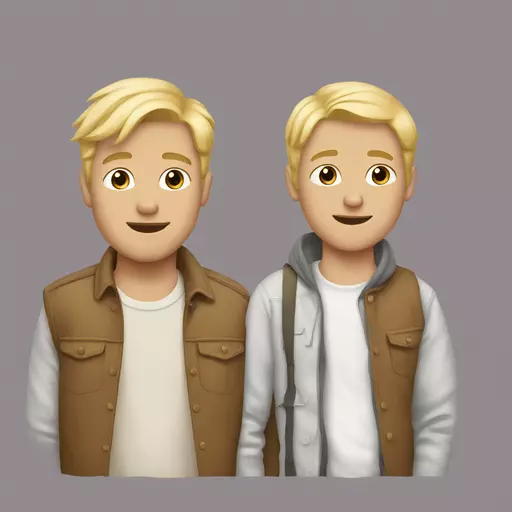 Two white brothers with blond hair emoji