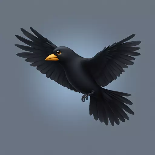 flying black bird  emoji
