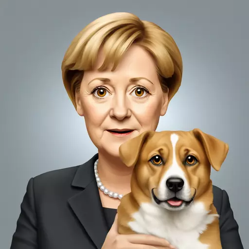 Angela Merkel with Dog emoji