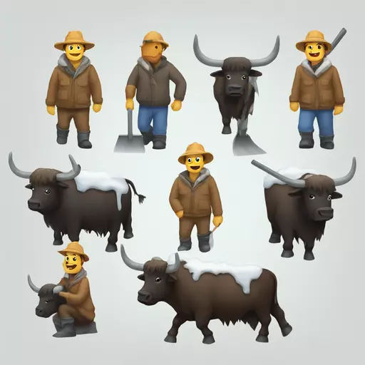 snowplowing yaks emoji
