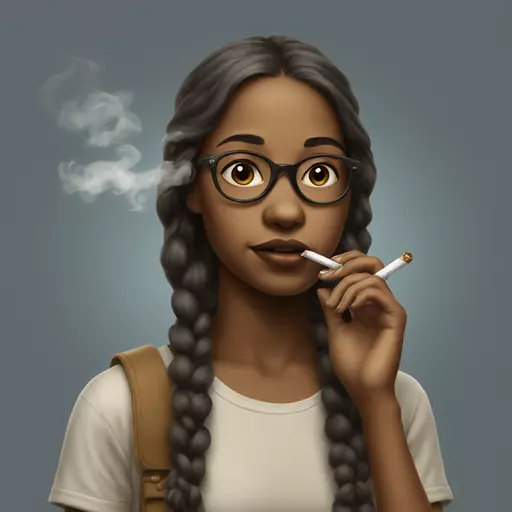 girl smoking otter, cool, realist emoji